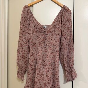 Dress Forum Mauve Floral Peasant Dress